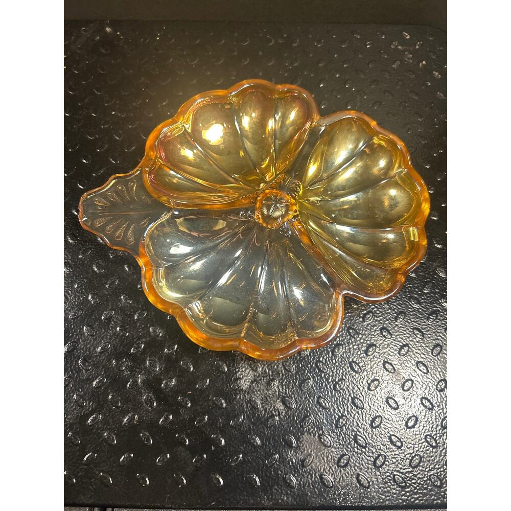 Carnival Glass Three Clover Dish